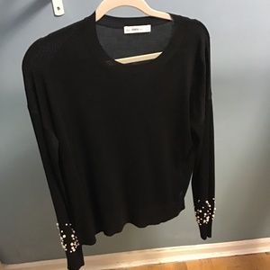 Zara soft lightweight knit long sleeve top, Black Size S
